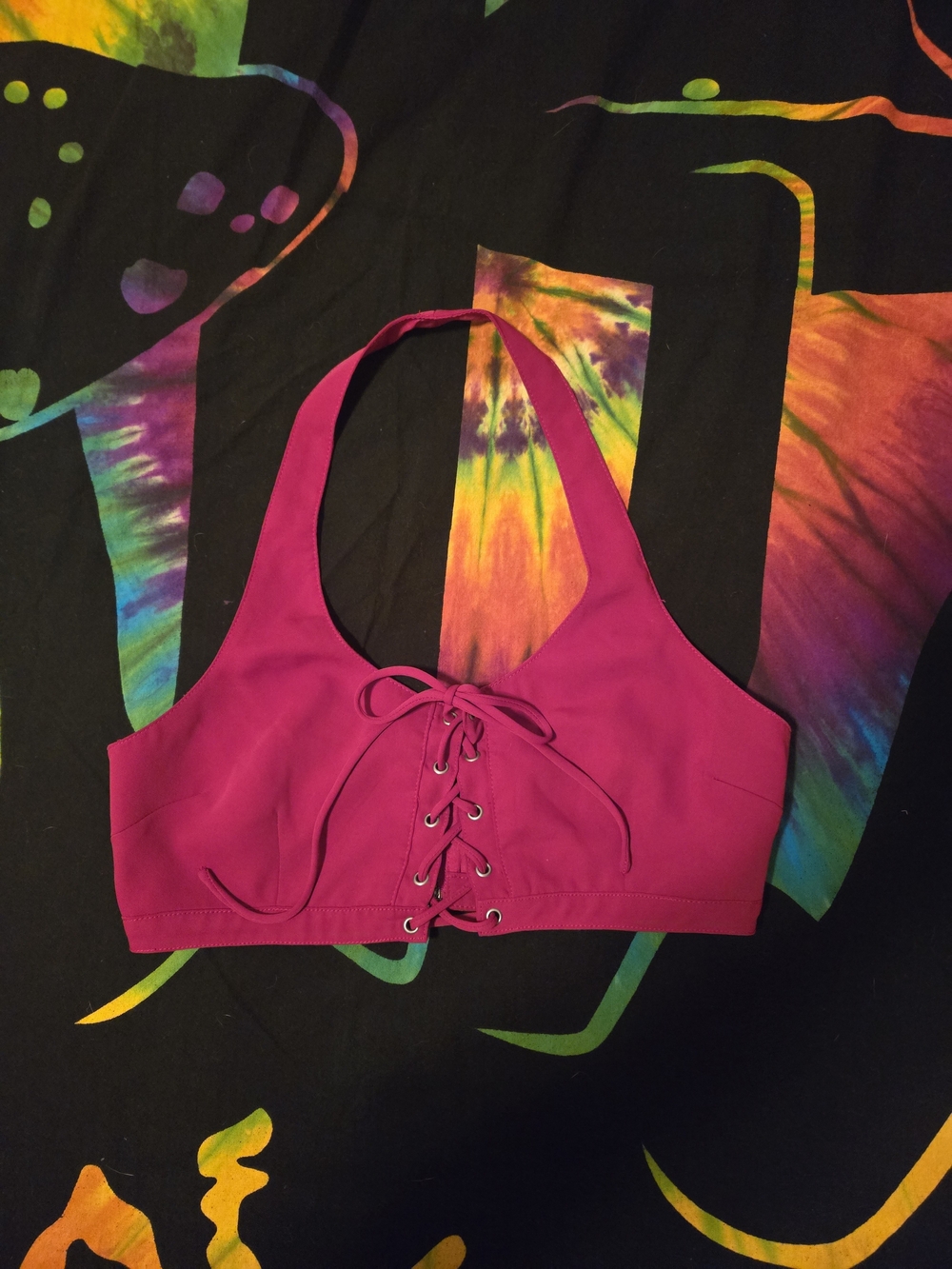 Forever21 Red Crop Halter Top